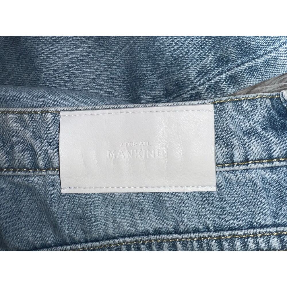 7 for all mankind easy slim blue jeans with heart  embroidered - Picture 9 of 16